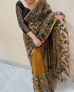 Black Sequence Work Saree