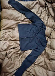 Ribbed Button-Down Top