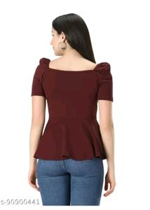 Burgundy Peplum Top. Used It Twice Only.