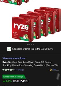 RYZE Nicotine Gum - Multiple Packs Available!