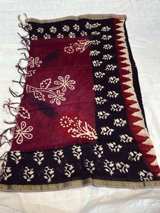 (NEW)Block printed pure cotton dupatta