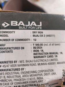 Bajaj DuraGlide Soleplate Iron