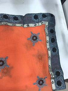 Elegant Orange Embellished Saree