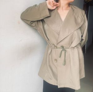 Oversized Drawstring Waist Jacket