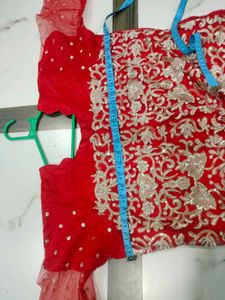 Red Pakistani Top Dupp