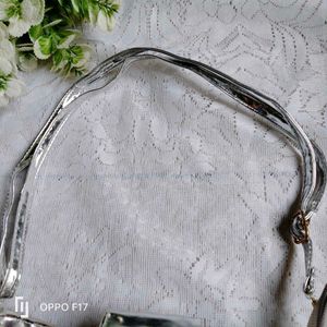 Silver Metallic Shoulder Bag