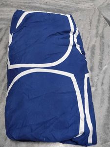 Navy &amp; White Double BedSheet Set With Two Pillow