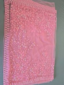MANYAVAR Stone Studded Floral Embroidered Saree
