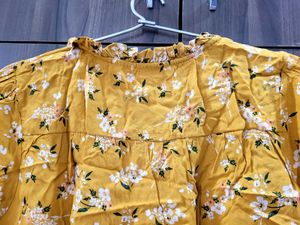 Floral Ruffle Neck Blouse