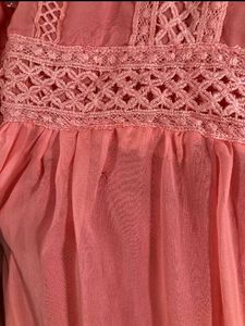 Peach Casual Dress Fully Lined