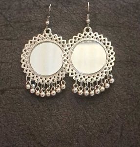 Boho Silver Mirror Earrings