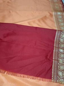 Butter Silk Saree(peach Color)