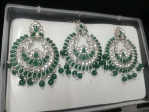 Emerald Green Indian Jewelry Set