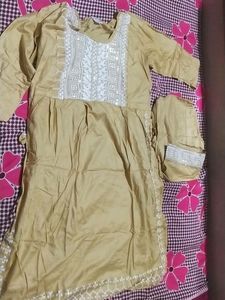 Beautifull Anarkali Cut Dress With Bottom Wear