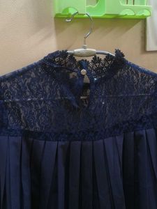 Elegant Navy Lace Top