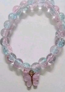 CRACKLE BEADS BRACELET WITH CHARM💙💜