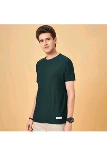 Green Striped Crew Neck Tee