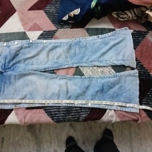 Flare Jeans with Button Detail