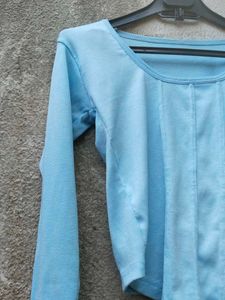 Light Blue Corset-Style Top