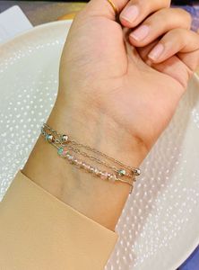 Silver Beaded Layered Bracelet