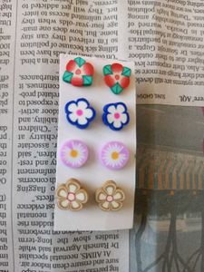 Cute Flower Stud Earring Set