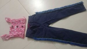 Hopscotch Pink Floral Top and Jeans set