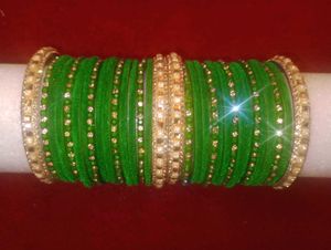 Green &amp; Gold Bangle Set