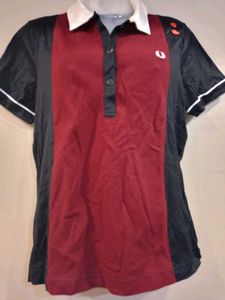 (Fredberry)Maroon & Black Polo 👕 With White C