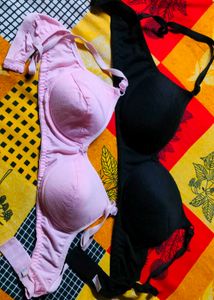 Black & Pink 🩷 Lightly Padded Bra Combo