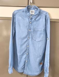 Light Wash Denim Button-Down Shirt