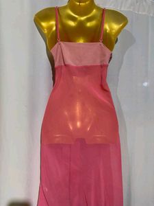 Pink Chiffon Tie-Front Cami