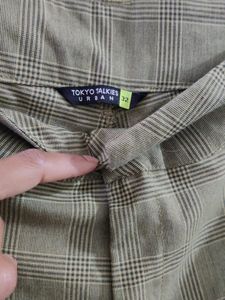 Olive Checked Shorts