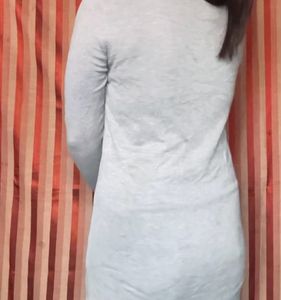 grey long buttoned Shrug