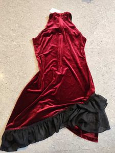Red Qipao Inspired Velvet Fem Fatale Dress