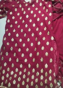 Party Maroon Salwar Suit With Dupatta