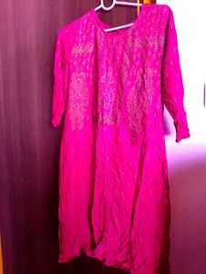 Pink Rayon Kurta