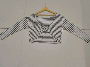 Striped Twist-Front Top