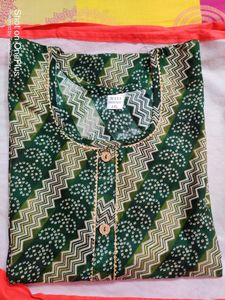 We Are Selling A Beautiful Bandhani Green Kurta ☺️