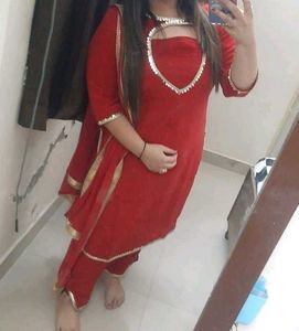 Red Georget Kurta Pant Stylish