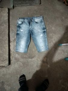 Distressed Denim Shorts
