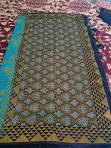 Elegant Blue Floral Saree