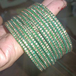 Green &amp; Gold Bangles