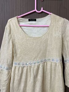 woollen dress cum top Cute Beige  for m &amp;L