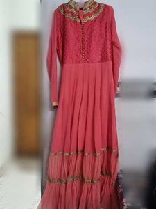 Elegant Coral Anarkali Kurta