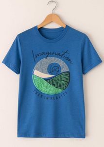 Imagination Over Reality – Blue Graphic Unisex T-S