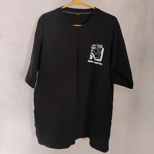 Men's Half Sleeve Black T-Shirt (Size - XL)