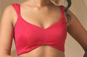 Silk Padded Drawstring Pink Blouse