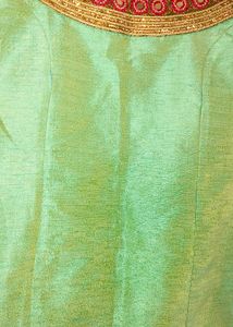 Fluorescent Green Kurta Set With Banarsi Duppata
