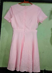 Pink Cutout Mini Dress With Adjustable Waist