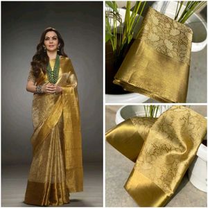 Elegant Gold Woven Saree